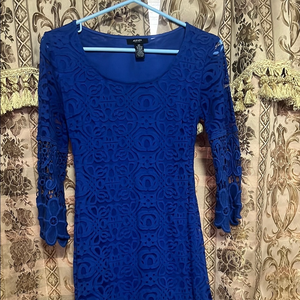 Alfani Blue Long Sleeve Dress